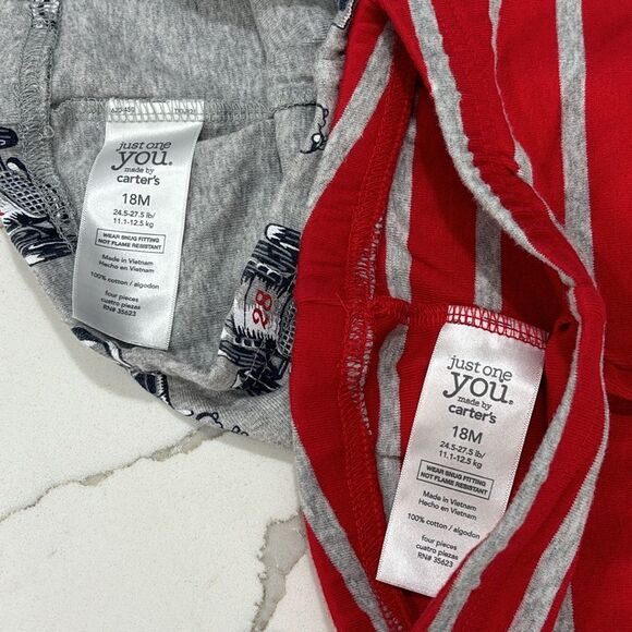 Carter's | NWOT Just One You Racecars Racing4 Piece Pajama Set Size 18M - Picture 8 of 13